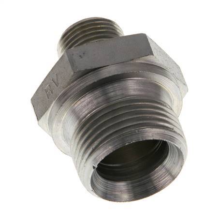 Mamelon double en acier zingué G 3/4'' x G 3/8'' 400 Bar - Hydraulique