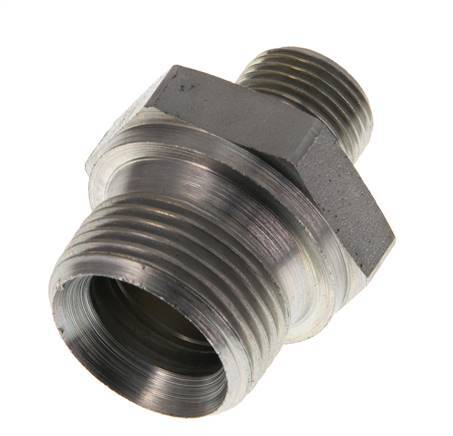 Mamelon double en acier zingué G 3/4'' x G 3/8'' 400 Bar - Hydraulique