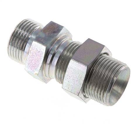 G 3/4'' Bulkhead en acier zingué Double mamelon 325 Bar - Hydraulique