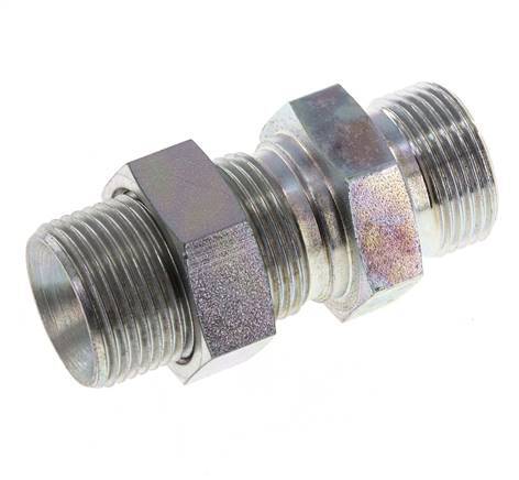 G 3/4'' Bulkhead en acier zingué Double mamelon 325 Bar - Hydraulique