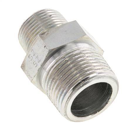 Embout double en acier zingué 3/4'' NPT x 1'' NPT 140 Bar - Hydraulique