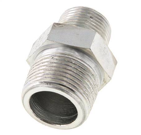 Embout double en acier zingué 3/4'' NPT x 1'' NPT 140 Bar - Hydraulique