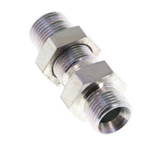 G 3/8'' Zinc plated Steel Bulkhead Double nipple 325 Bar - Hydraulic