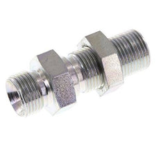 G 3/8'' Zinc plated Steel Bulkhead Double nipple 325 Bar - Hydraulic