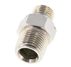Mamelon double en acier zingué 3/8'' NPT x G 1/4'' 3-pièces 700 Bar - Hydraulique