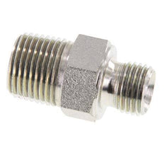 Mamelon double en acier zingué 3/8'' NPT x G 1/4'' 3-pièces 700 Bar - Hydraulique