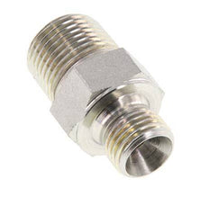 Mamelon double en acier zingué 3/8'' NPT x G 1/4'' 3-pièces 700 Bar - Hydraulique