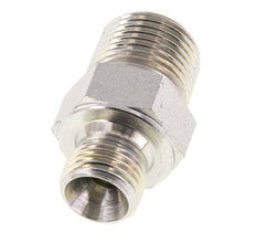 Mamelon double en acier zingué 3/8'' NPT x G 1/4'' 3-pièces 700 Bar - Hydraulique
