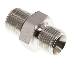 Mamelon double en acier zingué 3/8'' NPT x G 3/8'' 3-pièces 700 Bar - Hydraulique