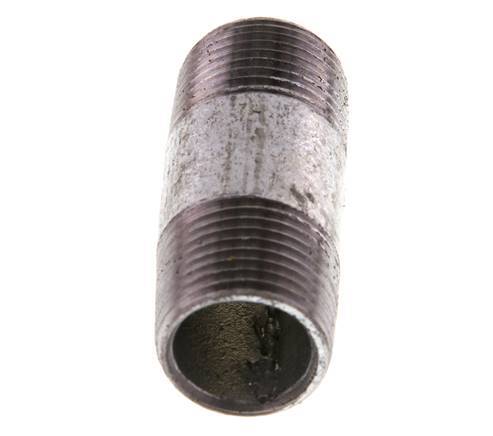 R 3/8'' Zinc plated Steel Double Pipe Nipple 50 Bar DIN 2982 - 40mm [5 Pieces]