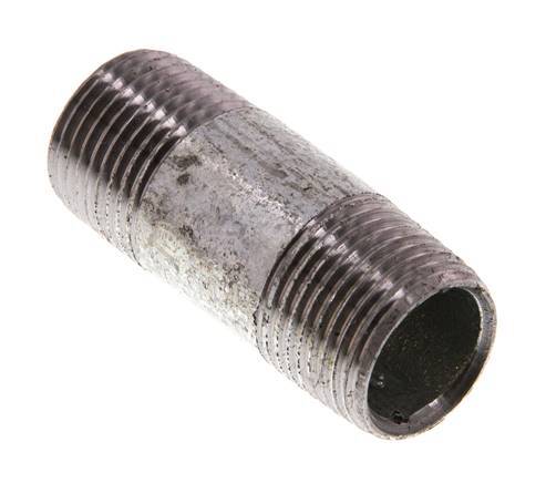 R 3/8'' Zinc plated Steel Double Pipe Nipple 50 Bar DIN 2982 - 40mm [5 Pieces]