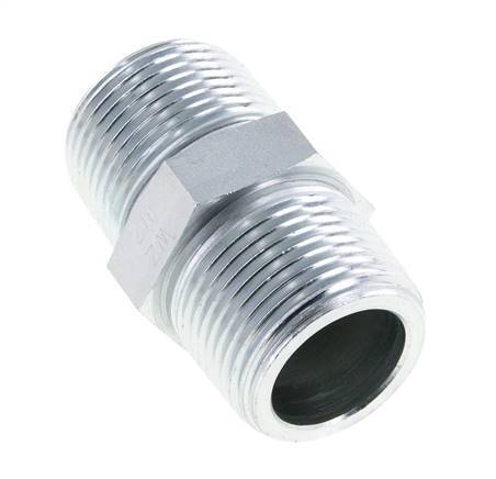 Mamelon double en acier zingué de 1'' NPT 140 Bar - Hydraulique
