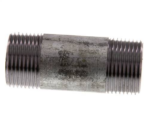 R 1'' Zinc plated Steel Double Pipe Nipple 50 Bar DIN 2982 - 80mm [5 Pieces]