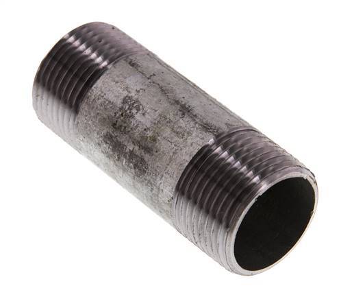 R 1'' Zinc plated Steel Double Pipe Nipple 50 Bar DIN 2982 - 80mm [5 Pieces]