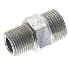 Embout double en acier zingué UNS 1''-14 x 1/2'' NPT ORFS 400 Bar - Hydraulique