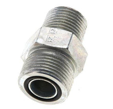 Embout double en acier zingué UNS 1''-14 x 1/2'' NPT ORFS 400 Bar - Hydraulique