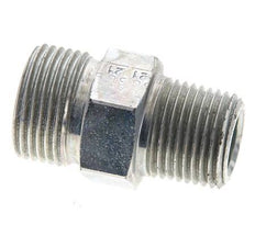Embout double en acier zingué UNS 1''-14 x 1/2'' NPT ORFS 400 Bar - Hydraulique