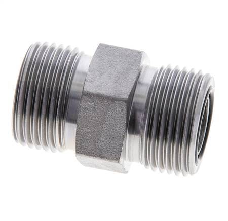 Embout double en acier zingué UNS 1''-14 ORFS 400 Bar - Hydraulique