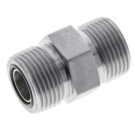 Embout double en acier zingué UNS 1''-14 ORFS 400 Bar - Hydraulique