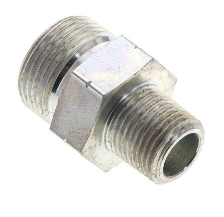 UN 1-3/16''-12 x 1/2'' NPT Embout double en acier zingué ORFS 400 Bar - Hydraulique