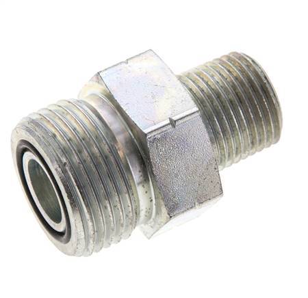 UN 1-3/16''-12 x 1/2'' NPT Embout double en acier zingué ORFS 400 Bar - Hydraulique