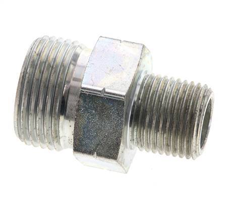 UN 1-3/16''-12 x 1/2'' NPT Embout double en acier zingué ORFS 400 Bar - Hydraulique