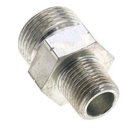 UN 1-3/16''-12 x 1/2'' NPT Embout double en acier zingué ORFS 400 Bar - Hydraulique