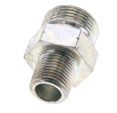 UN 1-3/16''-12 x 1/2'' NPT Embout double en acier zingué ORFS 400 Bar - Hydraulique