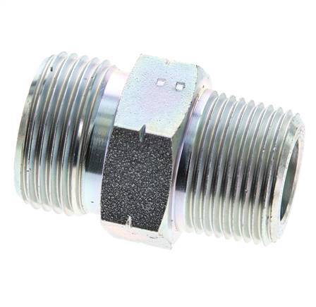 UN 1-3/16''-12 x 3/4'' NPT Embout double en acier zingué ORFS 400 Bar - Hydraulique