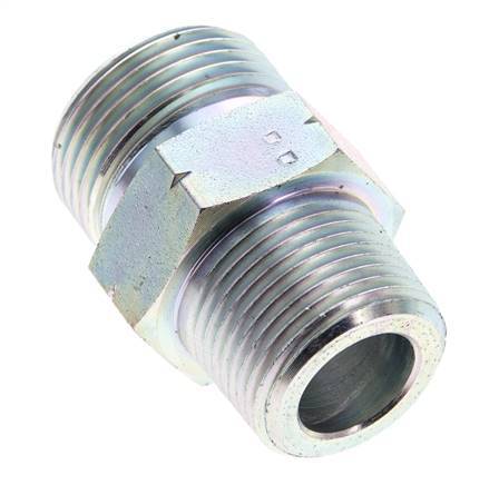 UN 1-3/16''-12 x 3/4'' NPT Embout double en acier zingué ORFS 400 Bar - Hydraulique