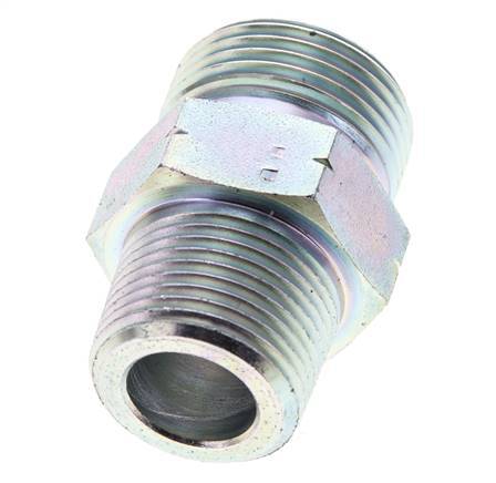 UN 1-3/16''-12 x 3/4'' NPT Embout double en acier zingué ORFS 400 Bar - Hydraulique
