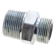 UN 1-3/16''-12 x 1'' NPT Embout double en acier zingué ORFS 400 Bar - Hydraulique