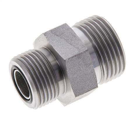 Embout double en acier zingué UN 1-3/16''-12 x UNS 1''-14 ORFS 400 Bar - Hydraulique