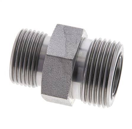 Embout double en acier zingué UN 1-3/16''-12 x UNS 1''-14 ORFS 400 Bar - Hydraulique