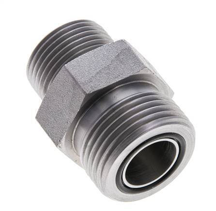 Embout double en acier zingué UN 1-3/16''-12 x UNS 1''-14 ORFS 400 Bar - Hydraulique