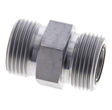 Embout double en acier zingué UN 1-3/16''-12 ORFS 400 Bar - Hydraulique