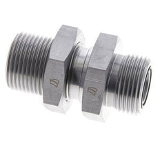 Raccord à cloison en acier galvanisé UN 1-3/16''-12 mâle ORFS 400 Bar - Hydraulique