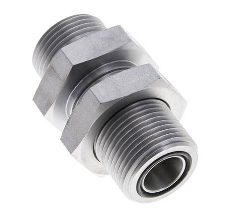 Raccord à cloison en acier galvanisé UN 1-3/16''-12 mâle ORFS 400 Bar - Hydraulique