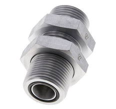 Raccord à cloison en acier galvanisé UN 1-3/16''-12 mâle ORFS 400 Bar - Hydraulique