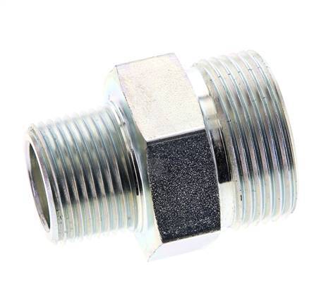 UN 1-7/16''-12 x 3/4'' NPT Embout double en acier zingué ORFS 400 Bar - Hydraulique
