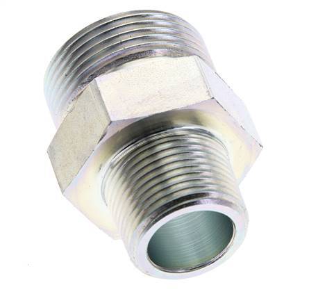 UN 1-7/16''-12 x 3/4'' NPT Embout double en acier zingué ORFS 400 Bar - Hydraulique