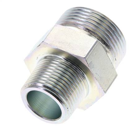 UN 1-7/16''-12 x 3/4'' NPT Embout double en acier zingué ORFS 400 Bar - Hydraulique