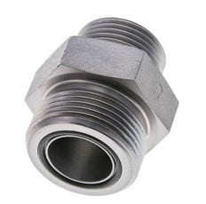 UN 1-7/16''-12 x UN 1-3/16''-12 Zinc plated Steel Double Nipple ORFS 400 Bar - Hydraulic