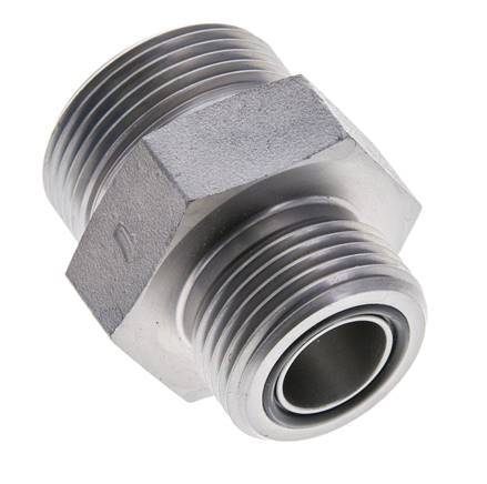 UN 1-7/16''-12 x UN 1-3/16''-12 Embout double en acier zingué ORFS 400 Bar - Hydraulique