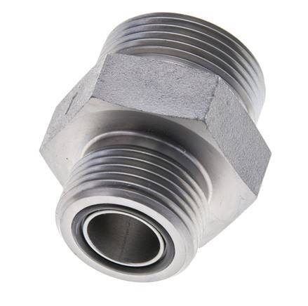 UN 1-7/16''-12 x UN 1-3/16''-12 Embout double en acier zingué ORFS 400 Bar - Hydraulique