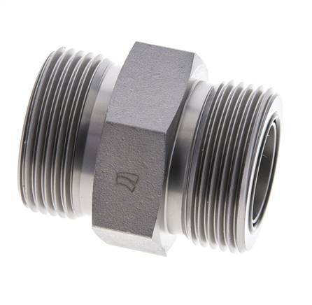 UN 1-7/16''-12 Embout double en acier zingué ORFS 400 Bar - Hydraulique