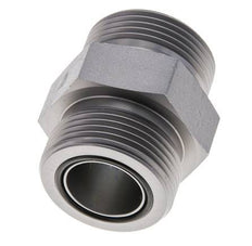 UN 1-7/16''-12 Zinc plated Steel Double Nipple ORFS 400 Bar - Hydraulic