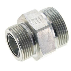 UN 1-11/16''-12 x UN 1-7/16''-12 Zinc plated Steel Double Nipple ORFS 250 Bar - Hydraulic