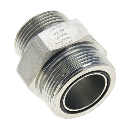 UN 1-11/16''-12 x UN 1-7/16''-12 Embout double en acier zingué ORFS 250 Bar - Hydraulique