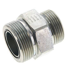 UN 1-11/16''-12 x UN 1-7/16''-12 Zinc plated Steel Double Nipple ORFS 250 Bar - Hydraulic